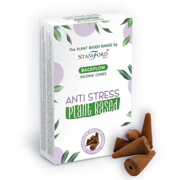 Vonné kužely Na rostlinné bázi Tekoucí Dým - ANTI STRESS 12 ks/balení
