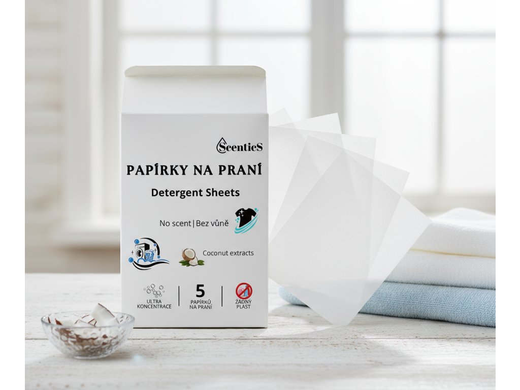 Papírky na praní Scentics - 5 ks