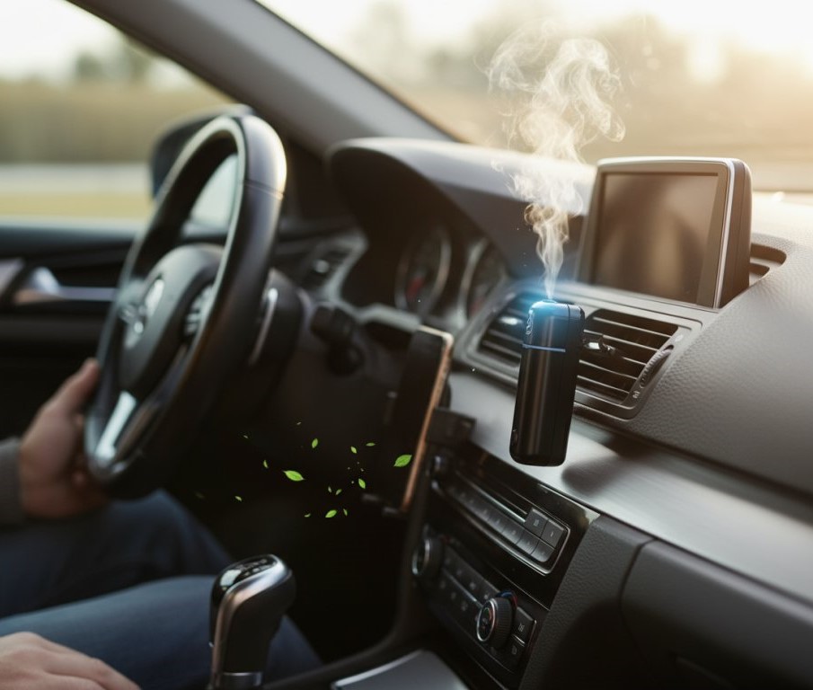 Difuzér do Auta MINIgo Black + vůně do auta 6 ks