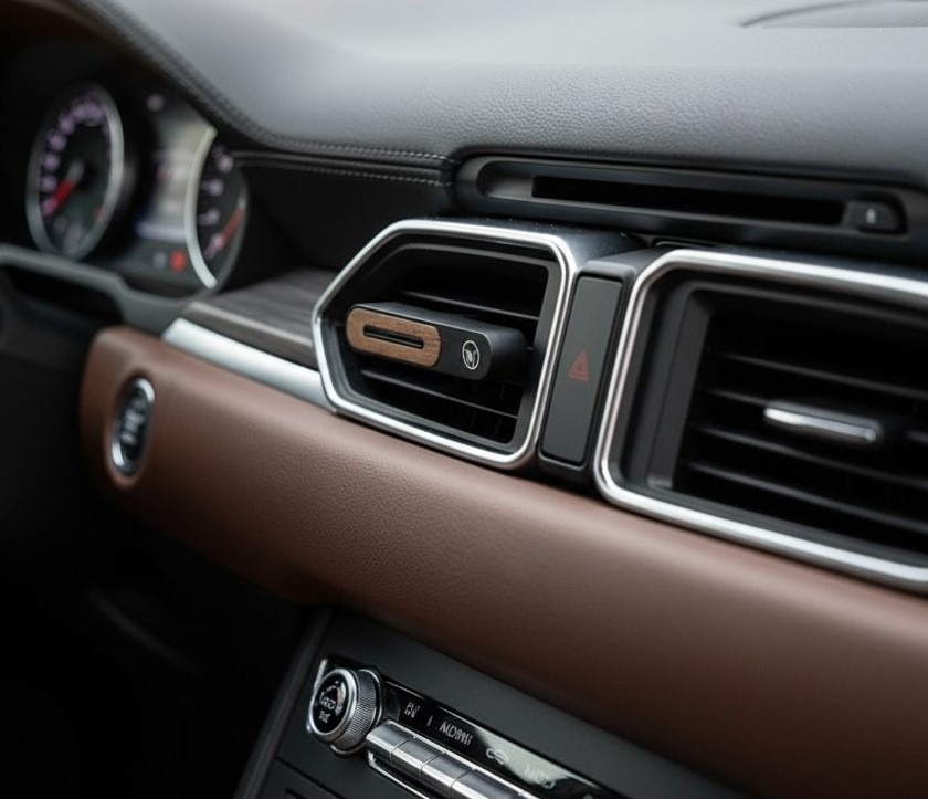 Aroma Difuzér do auta WoodVent - Metal Black + Vůně