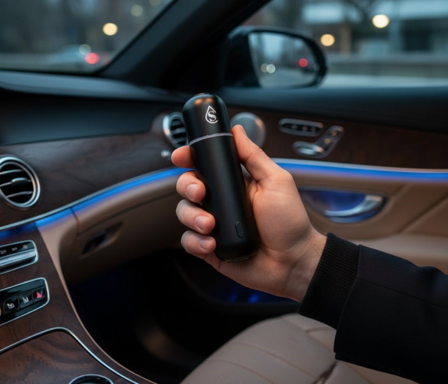 Difuzér do Auta MINIgo Black + vůně do auta 6 ks